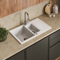 Bergström Lavello Bianco 80 x 50 cm con 2 lavandini e zona di asciugatura