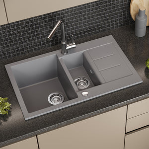 Bergström Lavello Grigio 80 x 50 cm con area di asciugatura