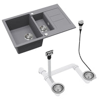 Bergström Lavello Grigio 80 x 50 cm con area di asciugatura