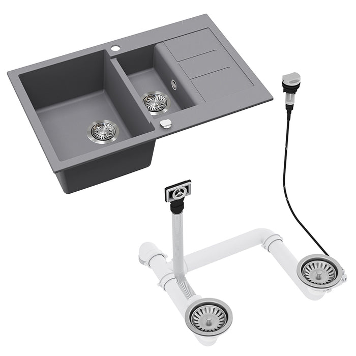 Bergström Lavello Grigio 80 x 50 cm con area di asciugatura