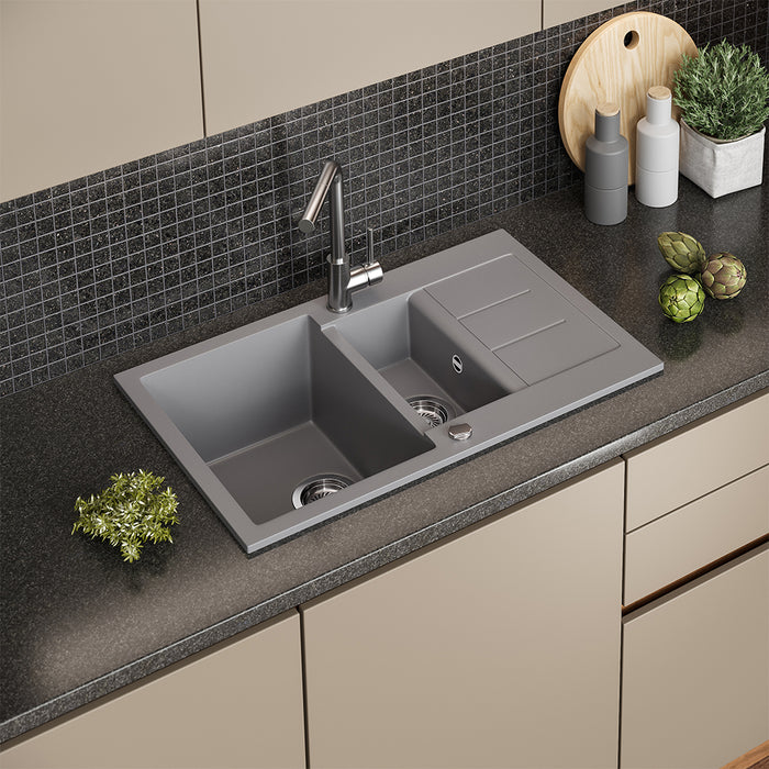 Bergström Lavello Grigio 80 x 50 cm con area di asciugatura