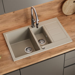 Bergström Lavello Beige 80 x 50 cm con area di asciugatura