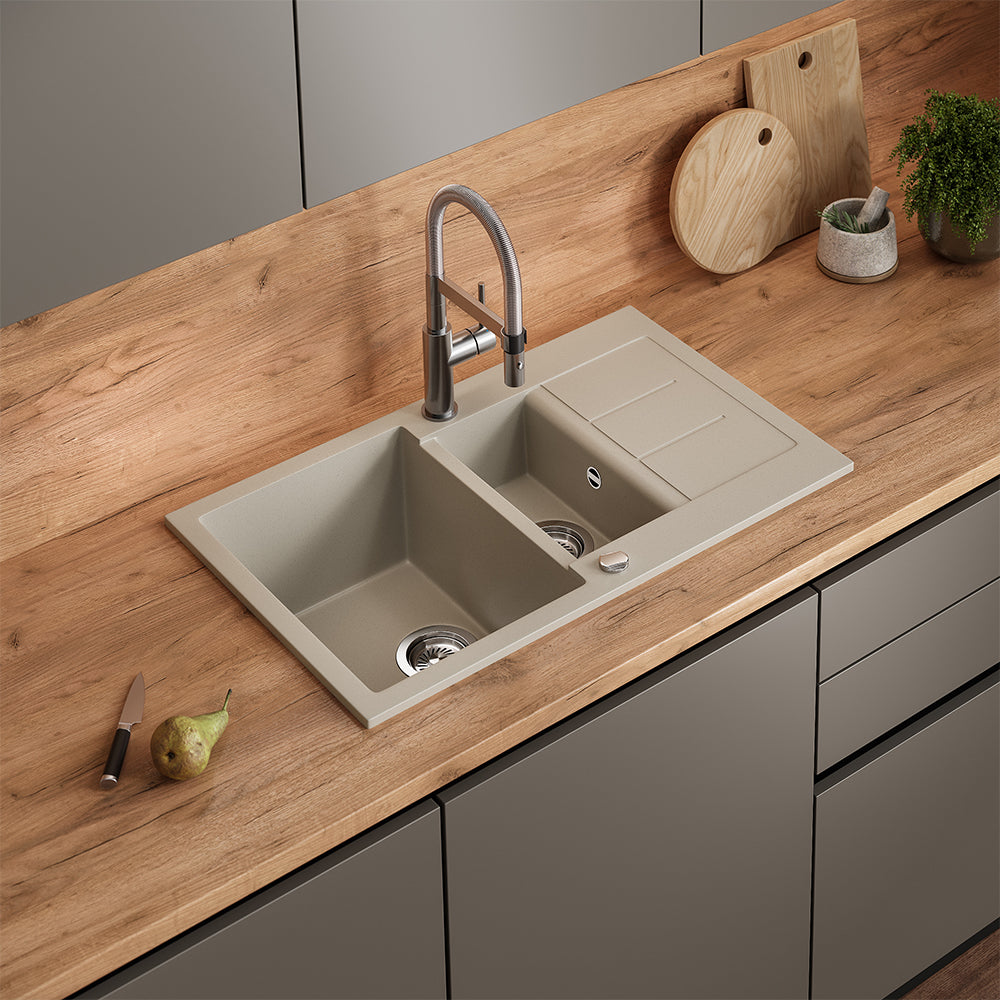 Bergström Lavello Beige 80 x 50 cm con area di asciugatura