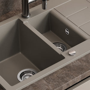 Bergström Lavello Calcestruzzo 80 x 50 cm con area di asciugatura