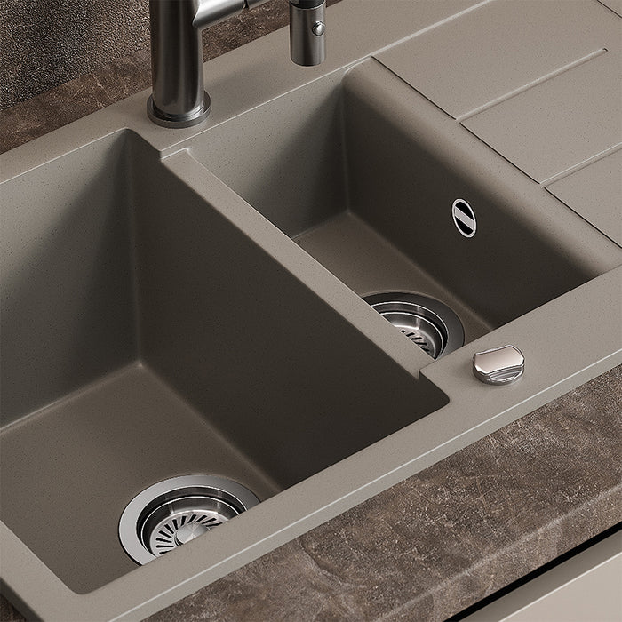 Bergström Lavello Calcestruzzo 80 x 50 cm con area di asciugatura