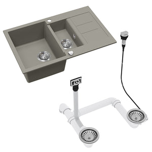 Bergström Lavello Calcestruzzo 80 x 50 cm con area di asciugatura