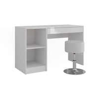 Vicco Tavolo da toeletta Bianco/bianco lucido 119.8 cm con sgabello