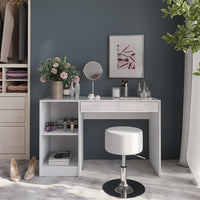 Vicco Tavolo da toeletta Bianco/bianco lucido 119.8 cm con sgabello