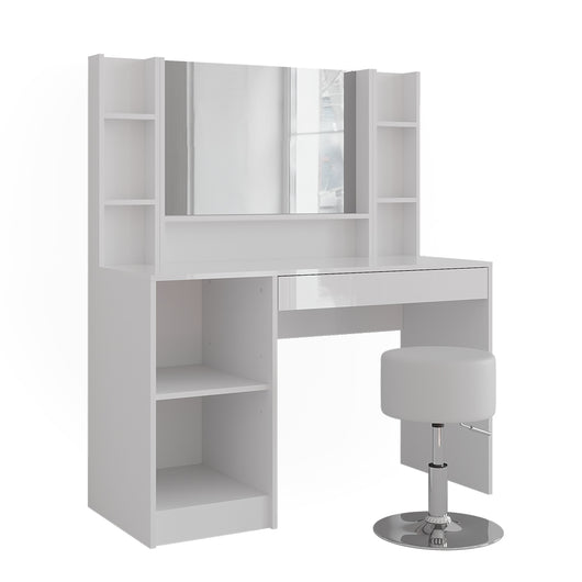 Vicco Tavolo da toeletta Bianco/bianco lucido 119.8 cm 5 parti