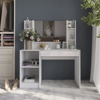 Vicco Tavolo da toeletta Bianco/bianco lucido 119.8 cm 4 parti