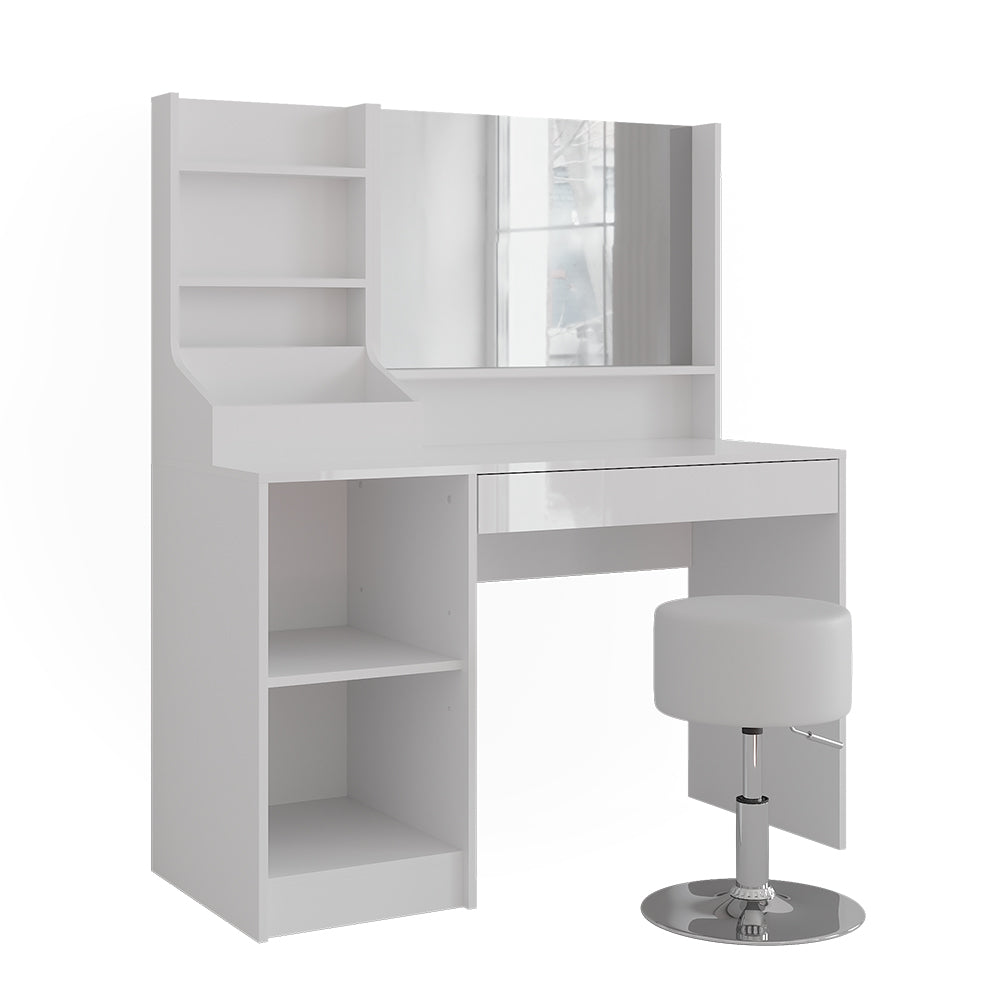 Vicco Tavolo da toeletta Bianco/bianco lucido 119.8 cm 4 parti