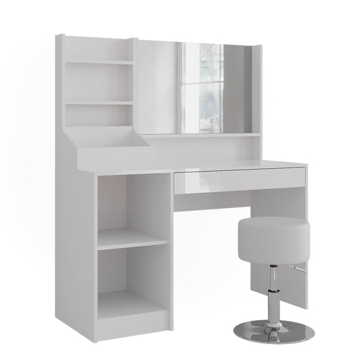 Vicco Tavolo da toeletta Bianco/bianco lucido 119.8 cm 4 parti