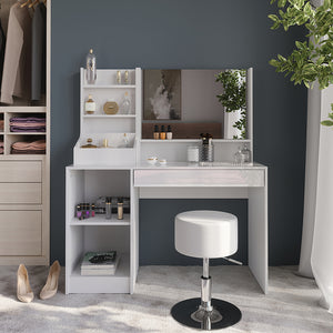 Vicco Tavolo da toeletta Bianco/bianco lucido 119.8 cm 4 parti