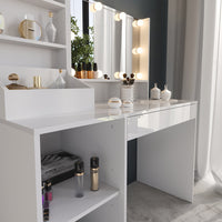 Vicco Tavolo da toeletta Bianco/bianco lucido 119.8 cm 4 parti