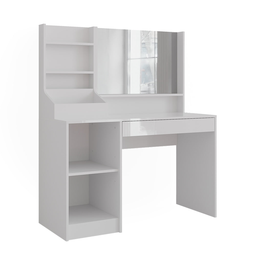 Vicco Tavolo da toeletta Bianco/bianco lucido 119.8 cm 3 parti