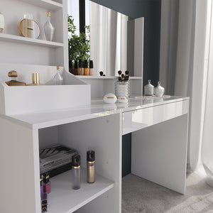 Vicco Tavolo da toeletta Bianco/bianco lucido 119.8 cm 3 parti