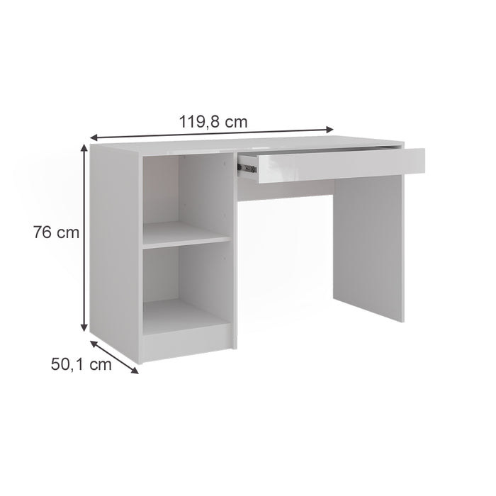 Vicco Tavolo da toeletta Bianco/bianco lucido 119.8 cm