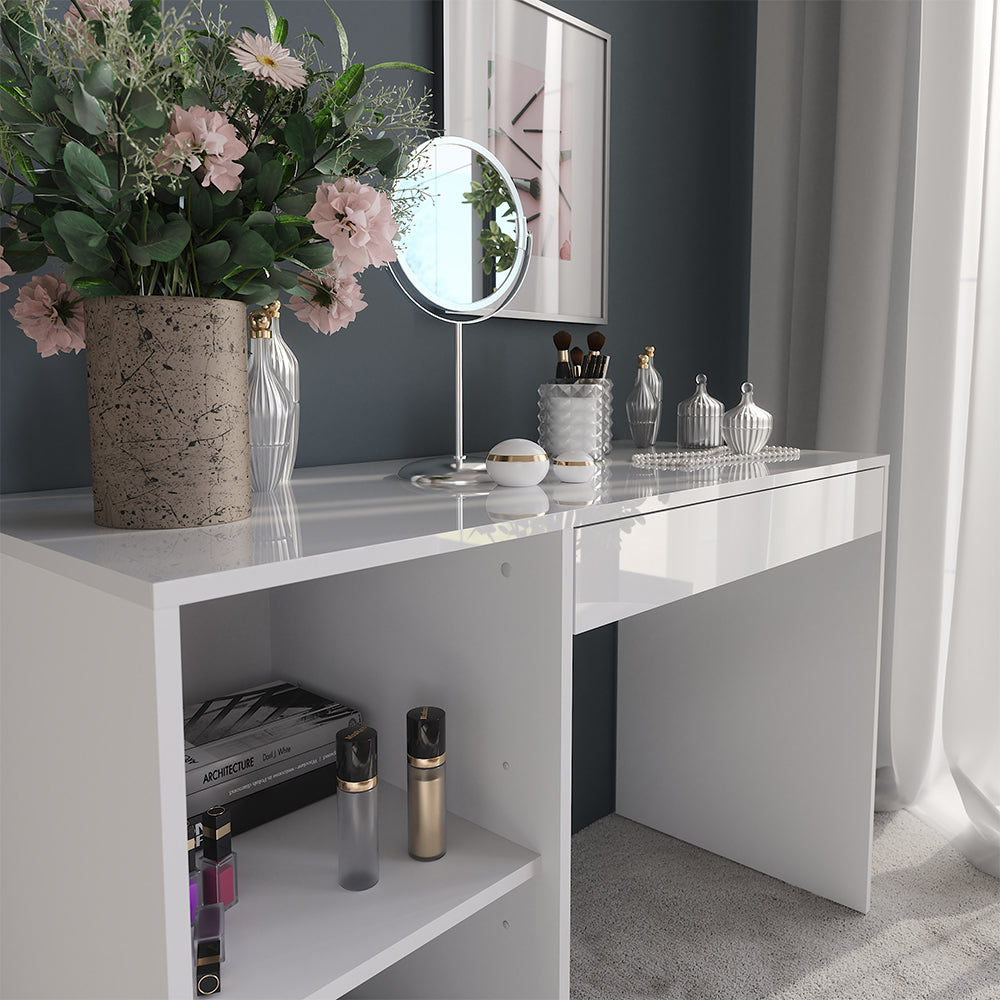 Vicco Tavolo da toeletta Bianco/bianco lucido 119.8 cm