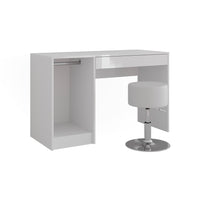 Vicco Tavolo da toeletta Bianco/bianco lucido 119.8 cm con sgabello