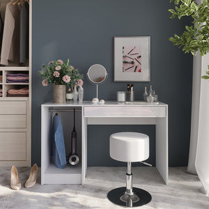 Vicco Tavolo da toeletta Bianco/bianco lucido 119.8 cm con sgabello