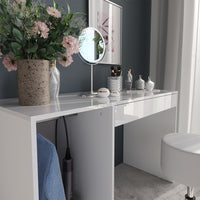 Vicco Tavolo da toeletta Bianco/bianco lucido 119.8 cm con sgabello