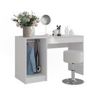 Vicco Tavolo da toeletta Bianco/bianco lucido 119.8 cm con sgabello