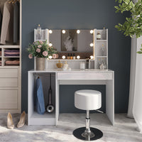 Vicco Tavolo da toeletta Bianco/bianco lucido 119.8 cm 5 parti