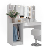 Vicco Tavolo da toeletta Bianco/bianco lucido 119.8 cm 5 parti