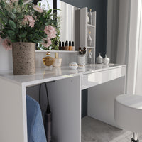 Vicco Tavolo da toeletta Bianco/bianco lucido 119.8 cm 5 parti