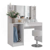 Vicco Tavolo da toeletta Bianco/bianco lucido 119.8 cm 5 parti