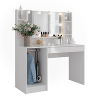 Vicco Tavolo da toeletta Bianco/bianco lucido 119.8 cm 4 parti