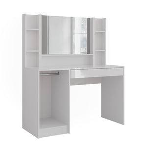 Vicco Tavolo da toeletta Bianco/bianco lucido 119.8 cm 4 parti