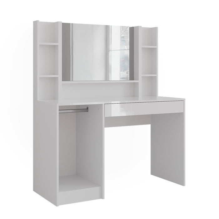 Vicco Tavolo da toeletta Bianco/bianco lucido 119.8 cm 4 parti