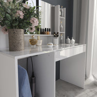 Vicco Tavolo da toeletta Bianco/bianco lucido 119.8 cm 4 parti