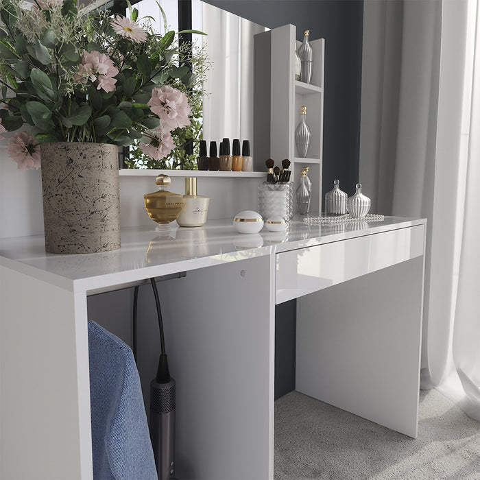 Vicco Tavolo da toeletta Bianco/bianco lucido 119.8 cm 4 parti