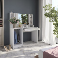 Vicco Tavolo da toeletta Bianco/bianco lucido 119.8 cm 4 parti