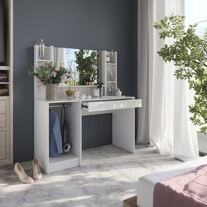 Vicco Tavolo da toeletta Bianco/bianco lucido 119.8 cm 4 parti