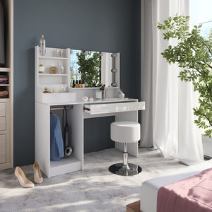 Vicco Tavolo da toeletta Bianco/bianco lucido 119.8 cm 5 parti