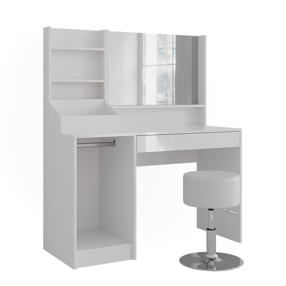 Vicco Tavolo da toeletta Bianco/bianco lucido 119.8 cm 4 parti