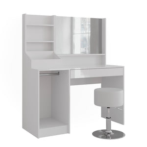 Vicco Tavolo da toeletta Bianco/bianco lucido 119.8 cm 4 parti
