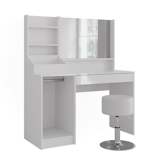 Vicco Tavolo da toeletta Bianco/bianco lucido 119.8 cm 4 parti