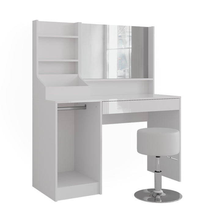 Vicco Tavolo da toeletta Bianco/bianco lucido 119.8 cm 4 parti