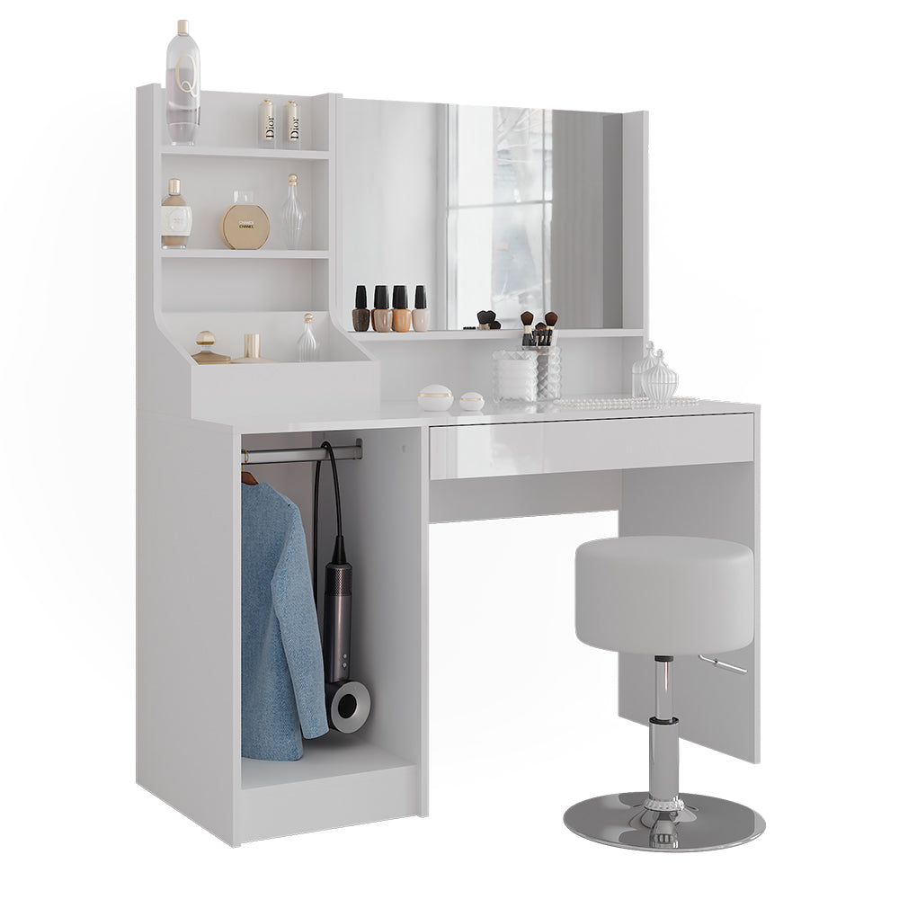 Vicco Tavolo da toeletta Bianco/bianco lucido 119.8 cm 4 parti