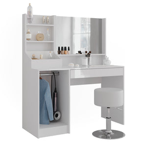 Vicco Tavolo da toeletta Bianco/bianco lucido 119.8 cm 4 parti