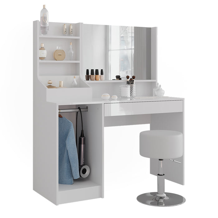 Vicco Tavolo da toeletta Bianco/bianco lucido 119.8 cm 4 parti