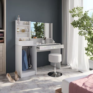 Vicco Tavolo da toeletta Bianco/bianco lucido 119.8 cm 4 parti