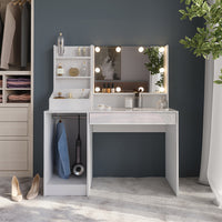 Vicco Tavolo da toeletta Bianco/bianco lucido 119.8 cm 4 parti