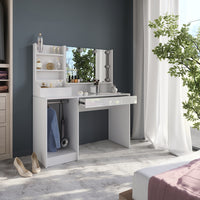 Vicco Tavolo da toeletta Bianco/bianco lucido 119.8 cm 4 parti