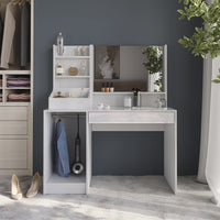 Vicco Tavolo da toeletta Bianco/bianco lucido 119.8 cm 3 parti