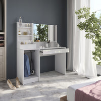 Vicco Tavolo da toeletta Bianco/bianco lucido 119.8 cm 3 parti